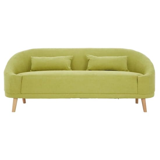 Errai Upholstered Linen Fabric 3 Seater Sofa In Green_3