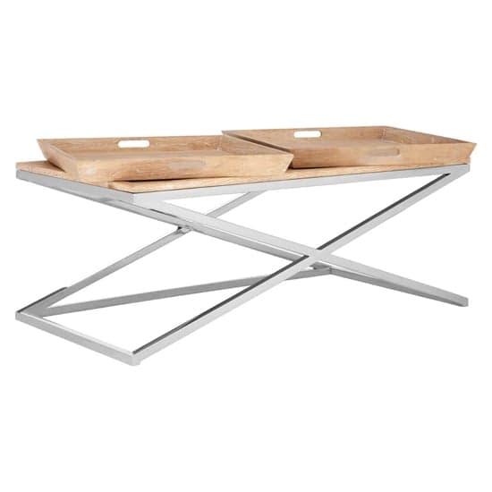 Errai Wooden Tray Coffee Table With Steel Frame In Natural_2