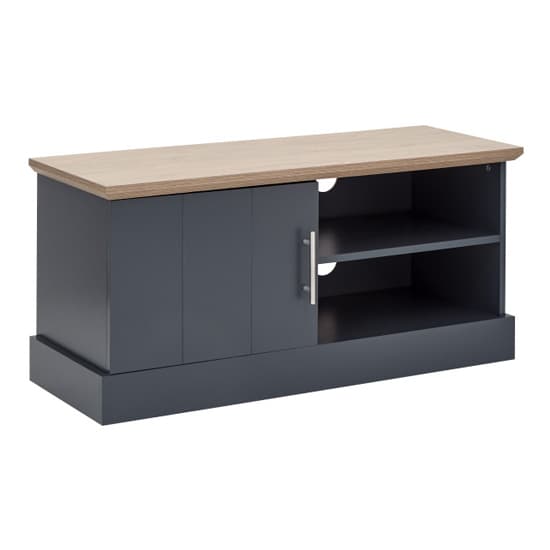 Kirkby Small Wooden TV Stand In Slate Blue With 1 Door_4