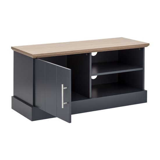 Kirkby Small Wooden TV Stand In Slate Blue With 1 Door_5