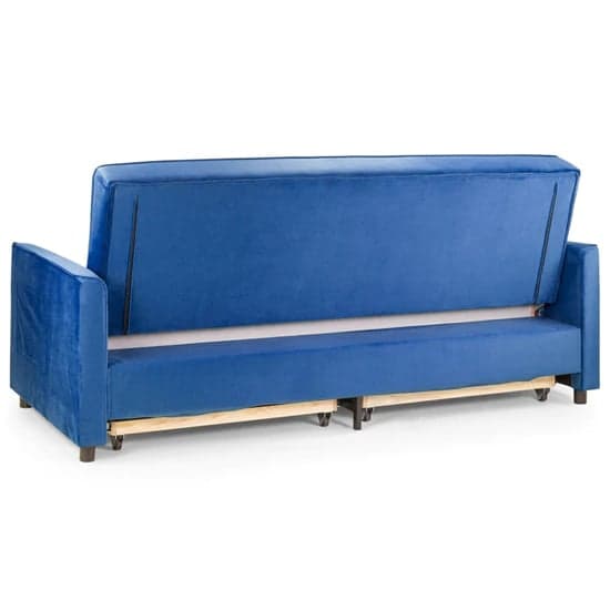 Elegances Plush Velvet Sofa Bed In Blue_5