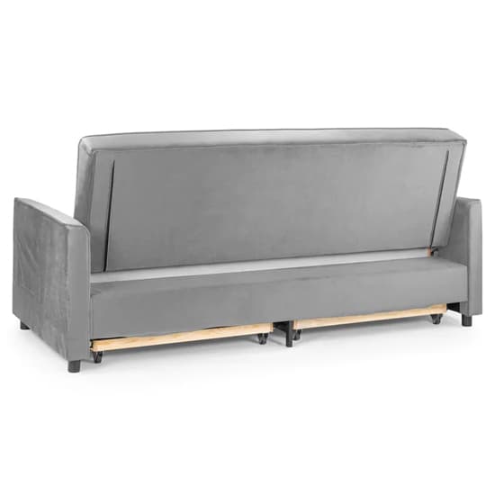 Elegances Plush Velvet Sofa Bed In Grey_5
