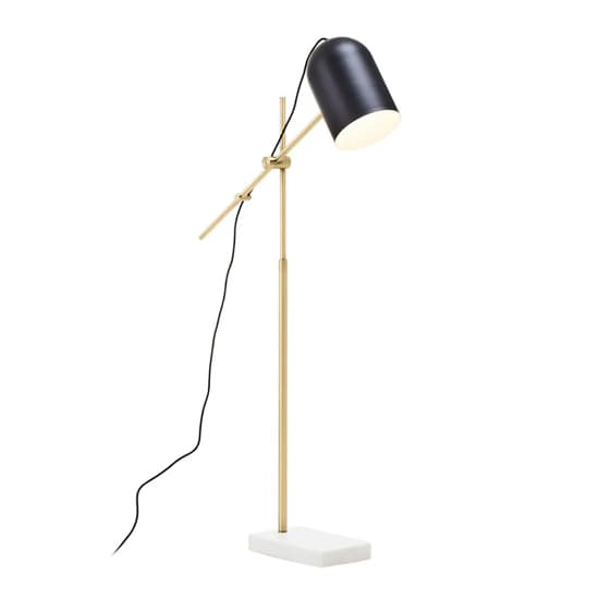 Essen Black Shade Floor Lamp With And White Marble Base_2