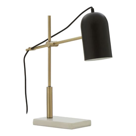 Essen Black Shade Table Lamp With And White Marble Base_2