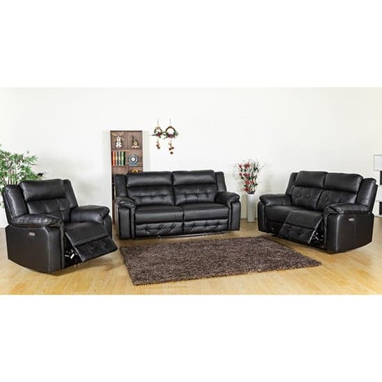 Essen Electric Leather Recliner 2 Seater Sofa In Black_2