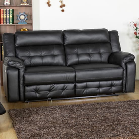 Essen Electric Leather Recliner 3 Seater Sofa In Black_1