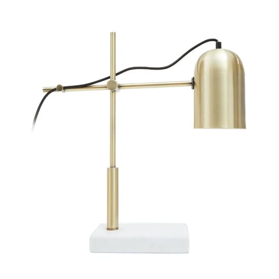 Essen Gold Shade Table Lamp With And White Marble Base_2