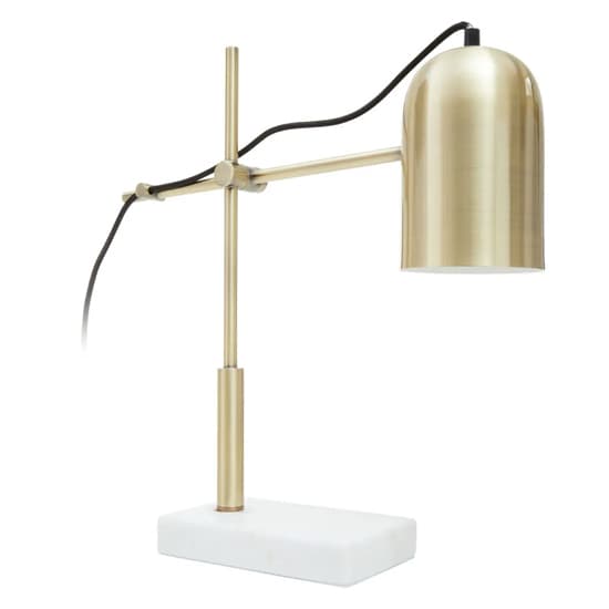 Essen Gold Shade Table Lamp With And White Marble Base_3
