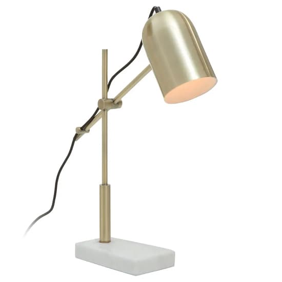 Essen Gold Shade Table Lamp With And White Marble Base_4