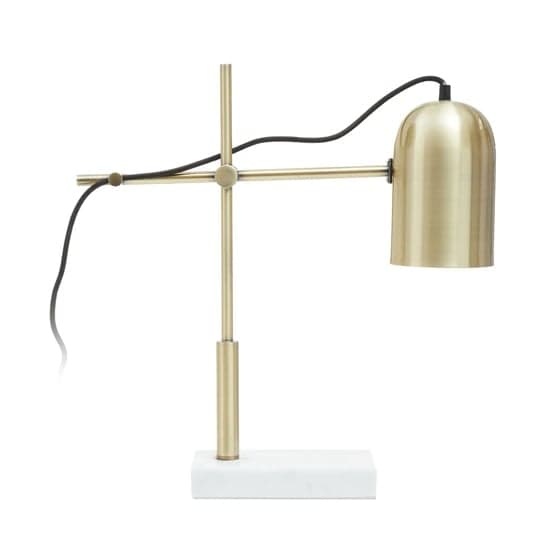 Essen Gold Shade Table Lamp With And White Marble Base_1