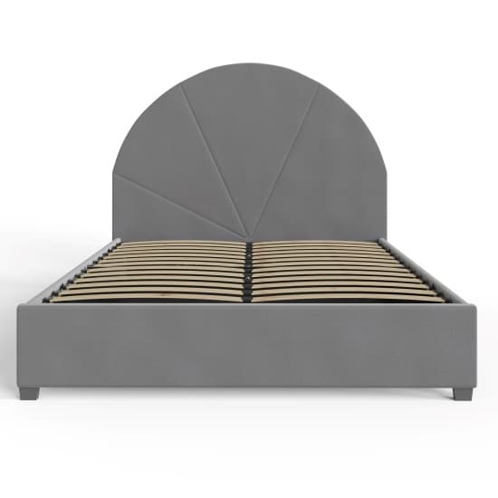 Essen Plush Velvet Side Lift Ottoman Dome Double Bed In Grey_4
