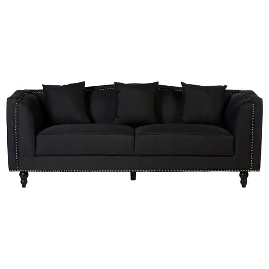 Essence Upholstered Fabric 3 Seater Sofa In Black_2
