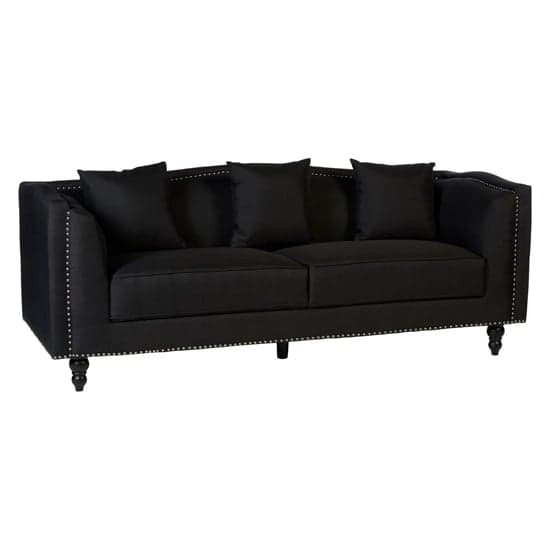 Essence Upholstered Fabric 3 Seater Sofa In Black_1