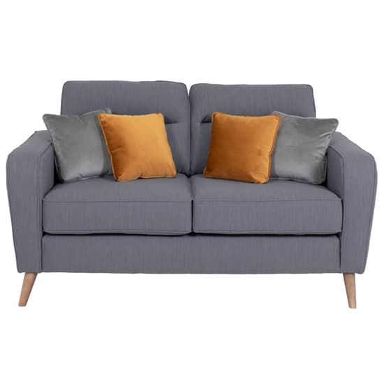 Estero Chenille Fabric 2 Seater Sofa In Charcoal_2