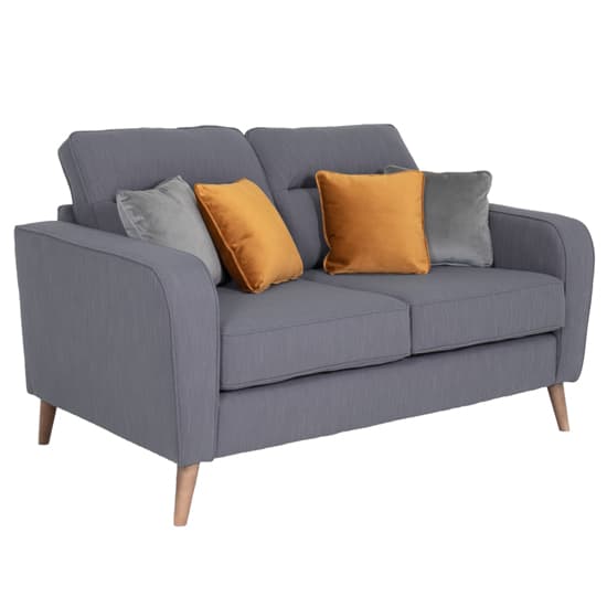 Estero Chenille Fabric 2 Seater Sofa In Charcoal