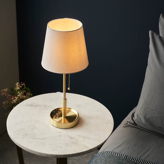 Estero Vintage White Shade Vanity Table Lamp In Satin Brass_3