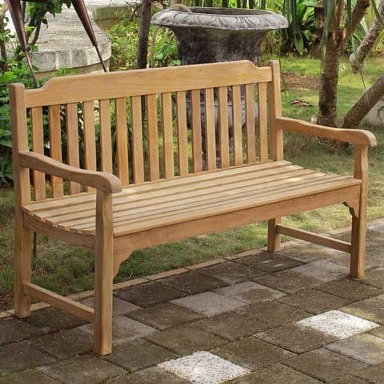 Esti Teak Wood Garden 3 Seater Bench In Teak_1