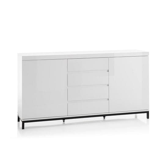 Estonia Modern Sideboard In White High Gloss With 2 Doors