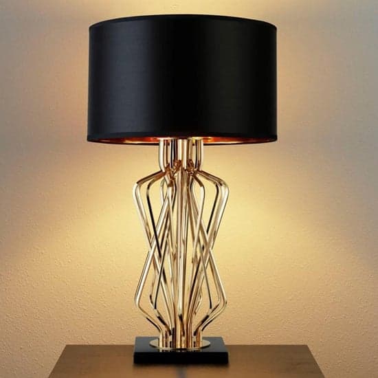 Ethan Black Shade Table Lamp With Gold Marble Base_1
