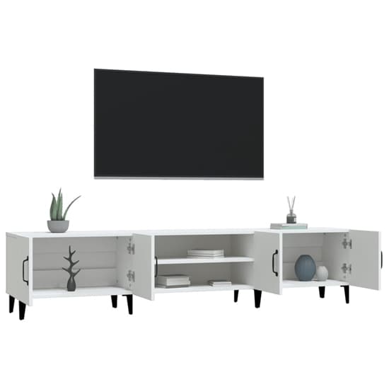 Ethan Wooden TV Stand With 4 Doors In White_5