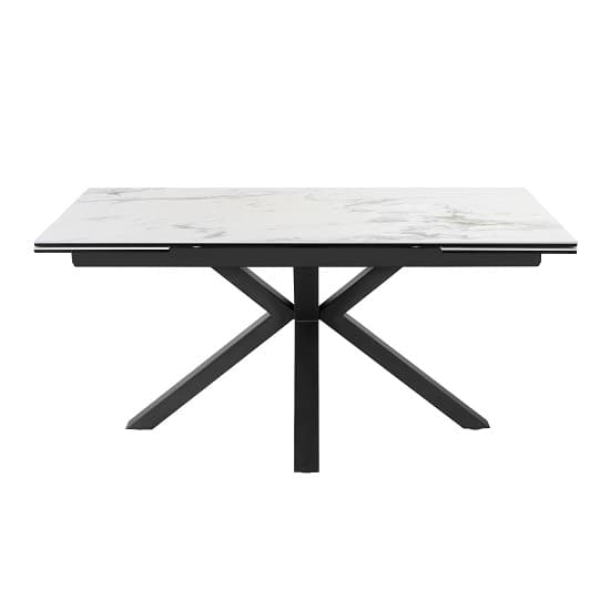 Etolin White Marble Effect Dining Table With Black Metal Base_2