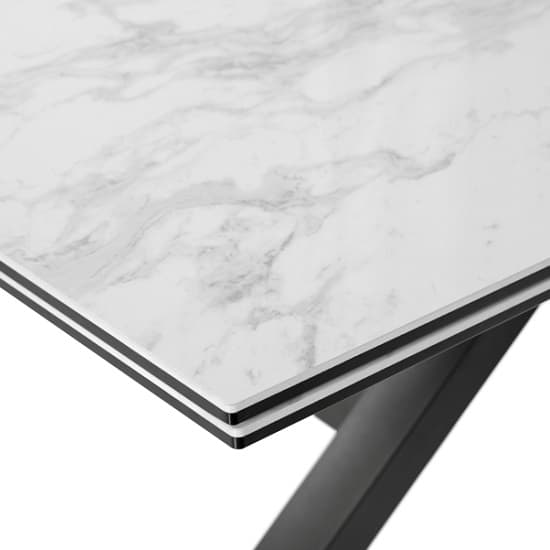 Etolin White Marble Effect Dining Table With Black Metal Base_4