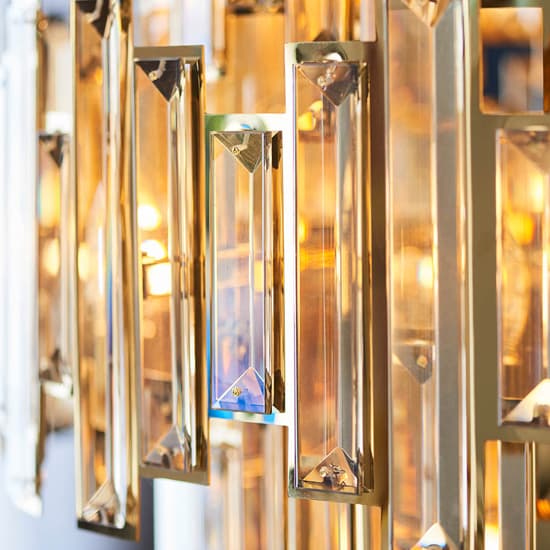 Eureka 15 Lights Crystal Glass Ceiling Pendant Light In Gold_5