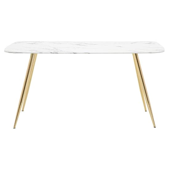 Evan Rectangular Glass Dining Table In White Marble Effect_2