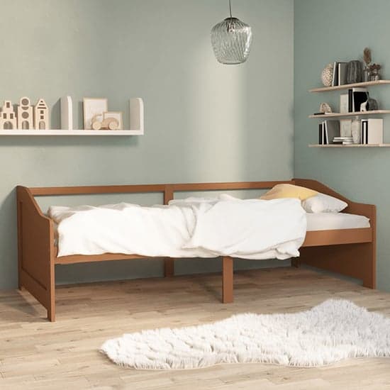 Evania Pine Wood Single Day Bed In Honey Brown_1
