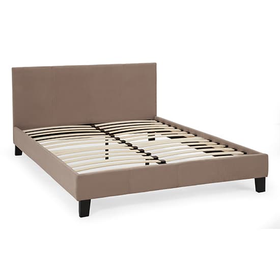 Evelyn Latte Fabric Upholstered Double Bed_2