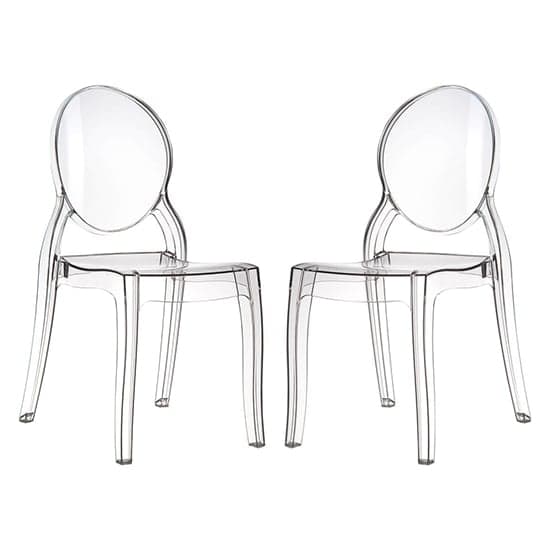 Everett Clear Transparent Polycarbonate Dining Chairs In Pair