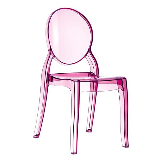 Everett Pink Transparent Polycarbonate Dining Chairs In Pair_2