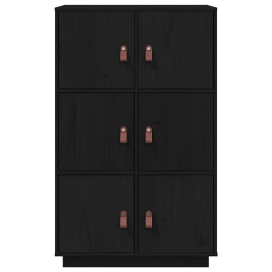 Everix Pinewood Storage Cabinet With 6 Doors In Black_4
