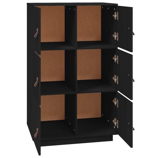 Everix Pinewood Storage Cabinet With 6 Doors In Black_5