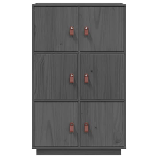 Everix Pinewood Storage Cabinet With 6 Doors In Grey_4