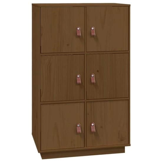 Everix Pinewood Storage Cabinet With 6 Doors In Honey Brown_3