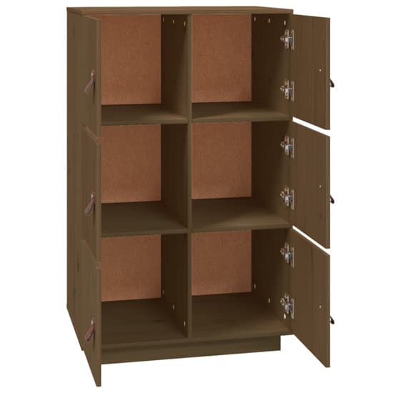 Everix Pinewood Storage Cabinet With 6 Doors In Honey Brown_5