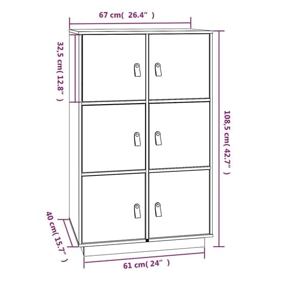 Everix Pinewood Storage Cabinet With 6 Doors In Honey Brown_6