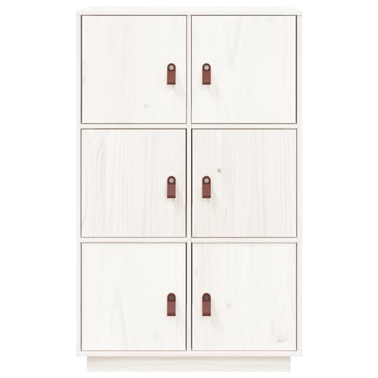Everix Pinewood Storage Cabinet With 6 Doors In White_4