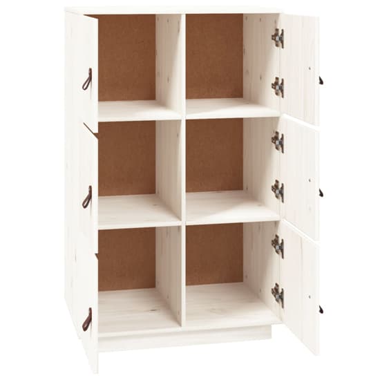 Everix Pinewood Storage Cabinet With 6 Doors In White_5