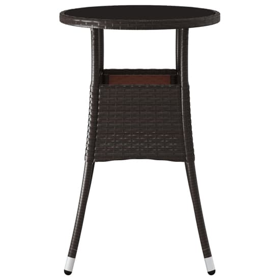 Exa Glass Top Garden Bistro Table Round In Brown Poly Rattan_3