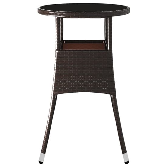 Exa Glass Top Garden Bistro Table Round In Brown Poly Rattan_4
