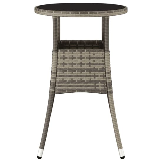 Exa Glass Top Garden Bistro Table Round In Grey Poly Rattan_3