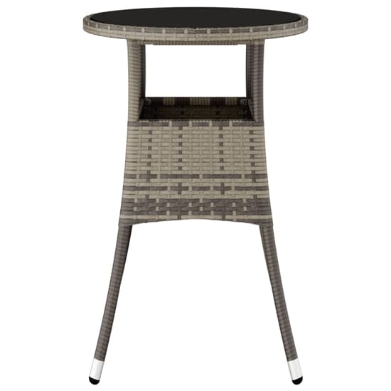 Exa Glass Top Garden Bistro Table Round In Grey Poly Rattan_4