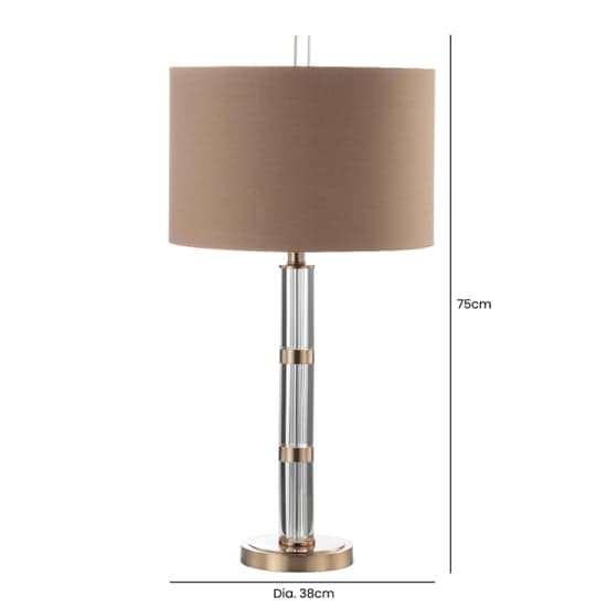 Exeter Dark Taupe Faux Silk Shade Table Lamp With Champagne Gold Base_2