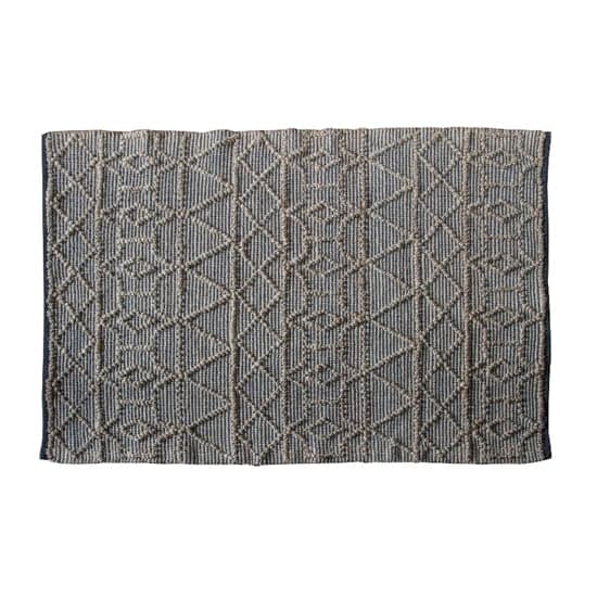 Exeter Extra Large Fabric Geometric Tribal Rug In Black_1