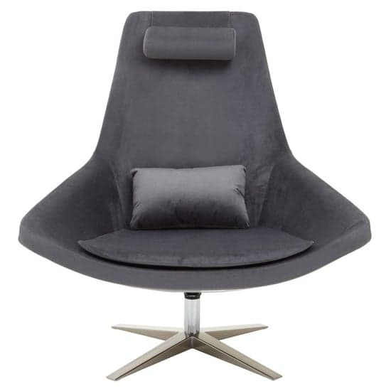 Exira Velvet Upholstered Armchair In Grey_2