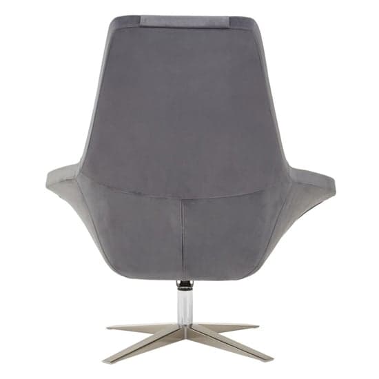Exira Velvet Upholstered Armchair In Grey_4