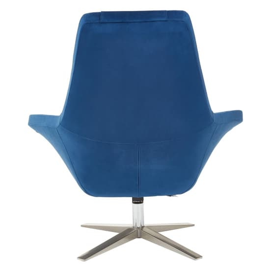 Exira Velvet Upholstered Armchair In Navy Blue_4