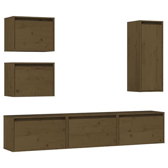 Fabiana Solid Pinewood Entertainment Unit In Honey Brown_3